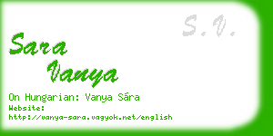 sara vanya business card